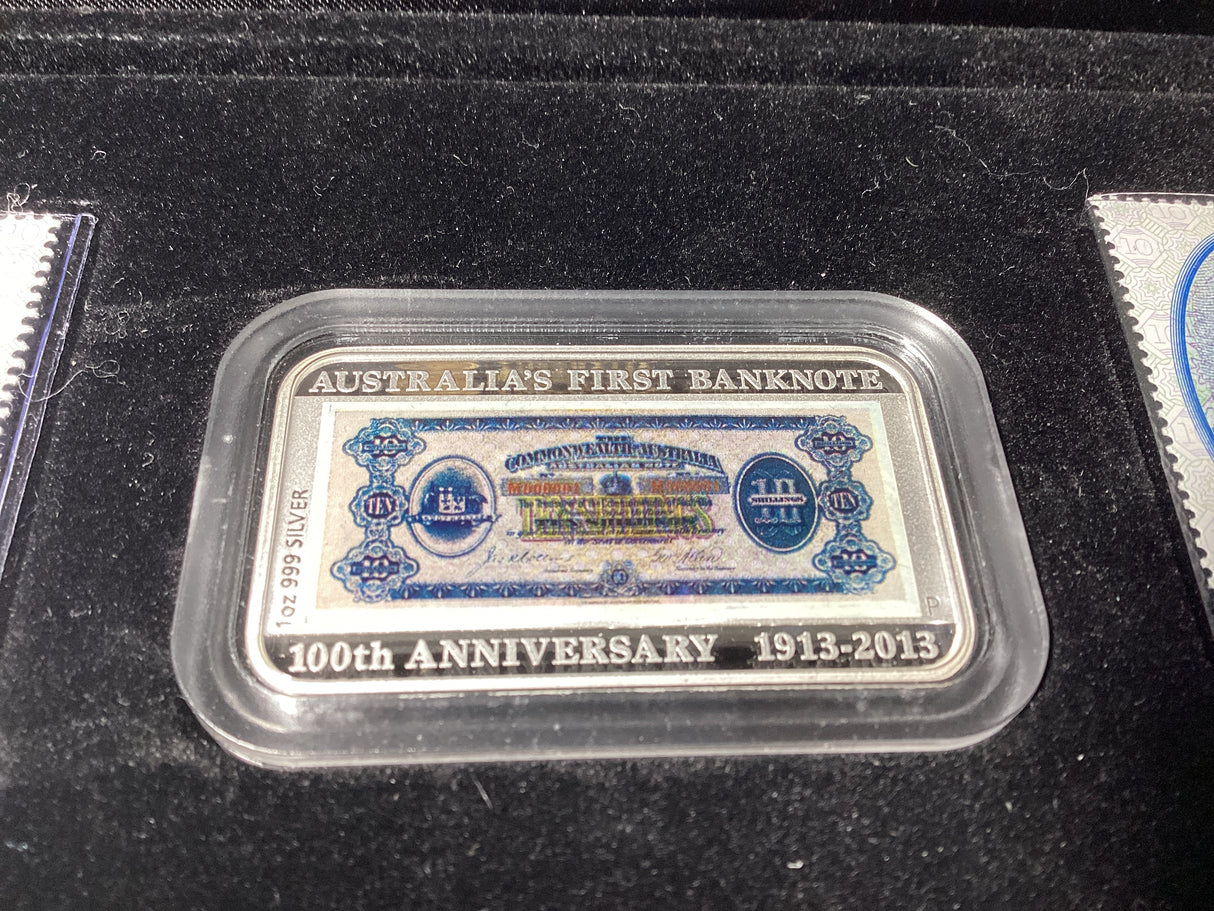 2013 100th Anniversary of Australia’s First Banknote. Stamp and Coin Set.