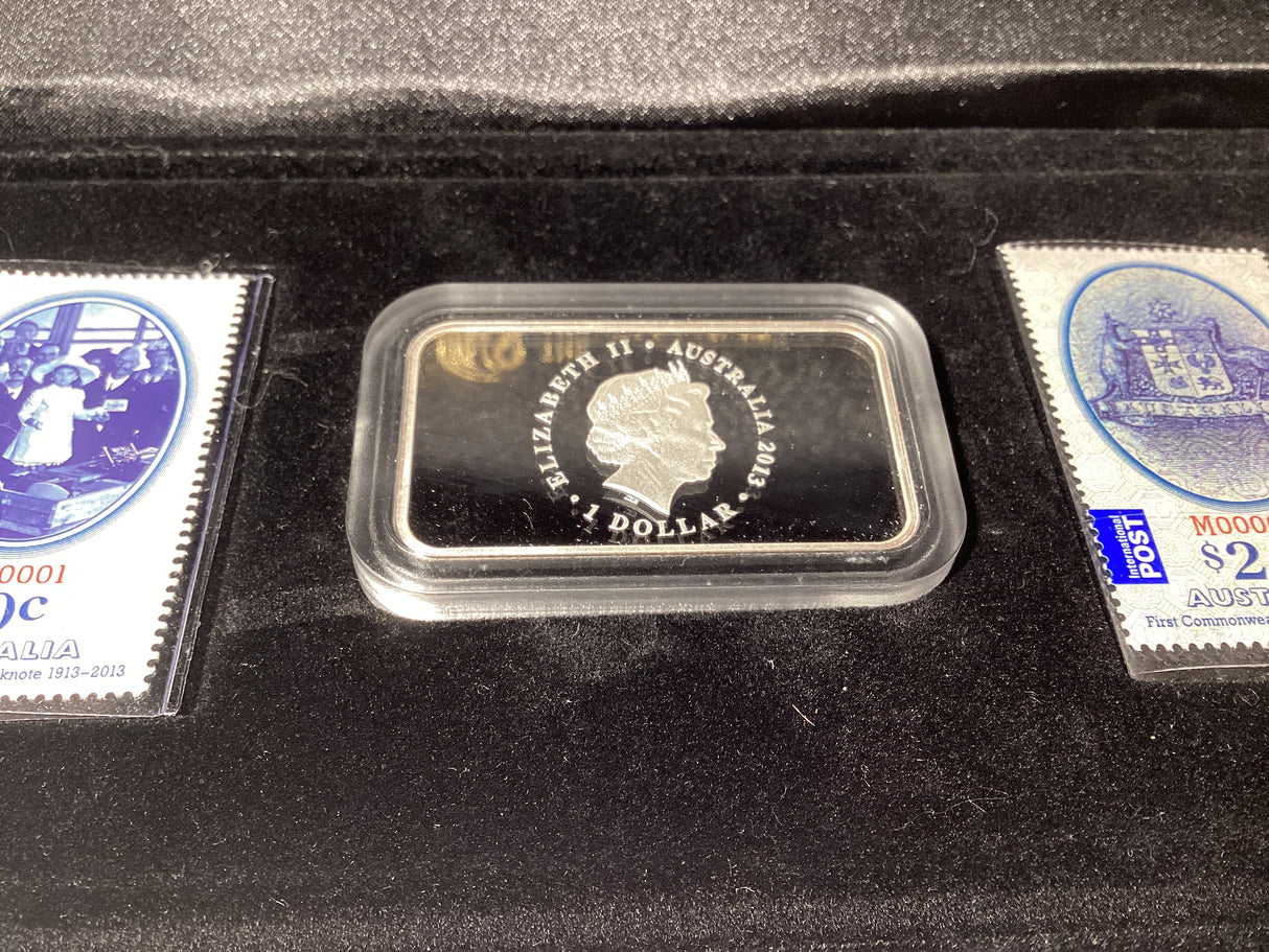 2013 100th Anniversary of Australia’s First Banknote. Stamp and Coin Set.