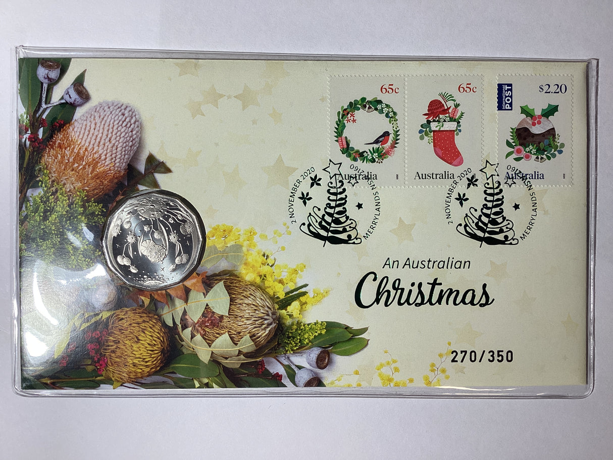 2020 50c An Australian Christmas Impressions PNC. 350 made.