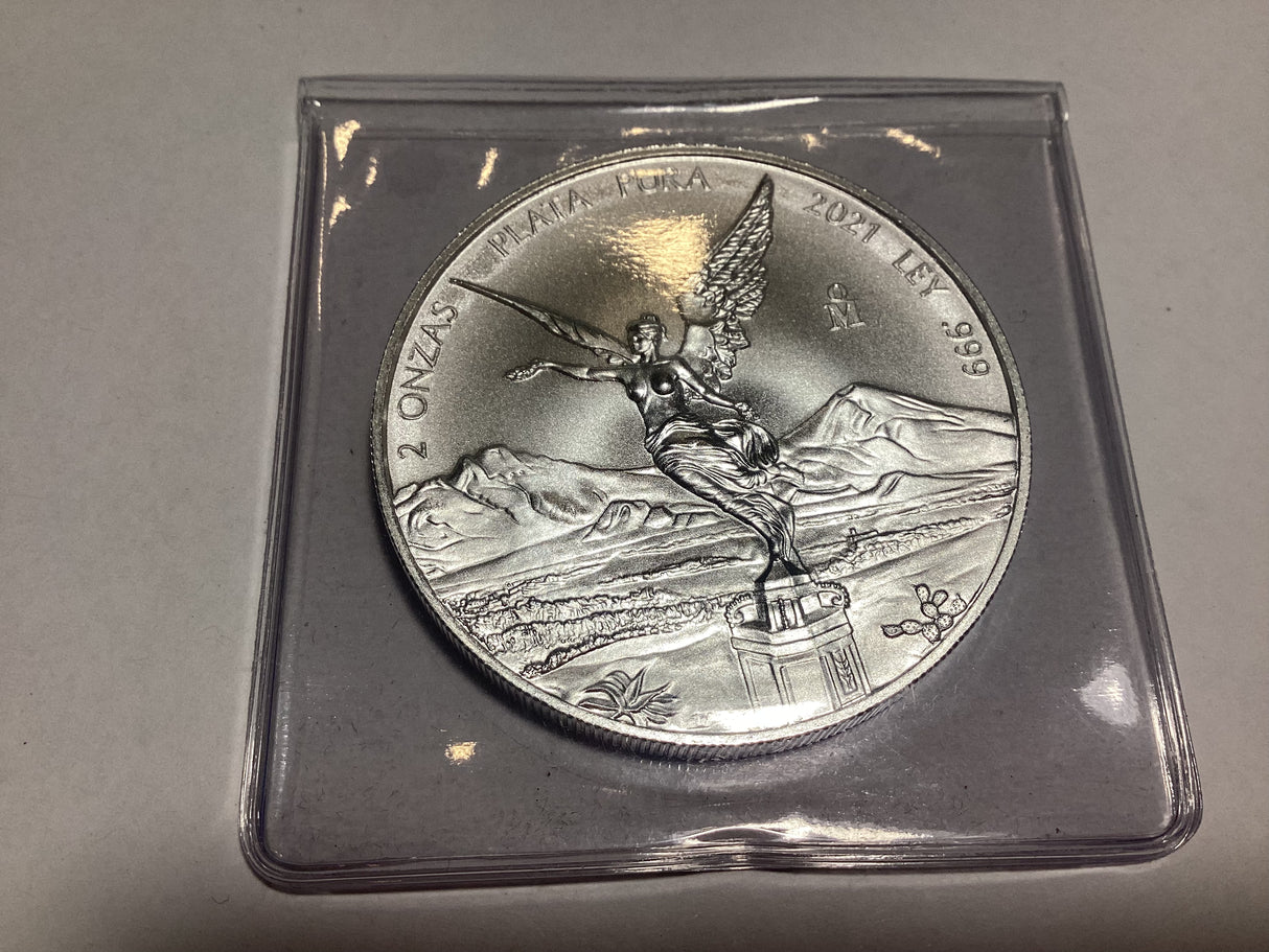 2021 Libertad 2 Ounce Silver Coin. Mexico.