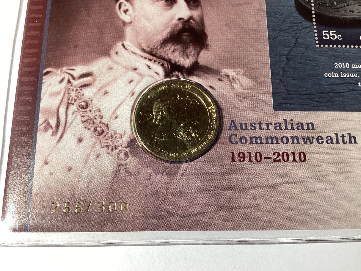 2010 Australian Commonwealth Coinage 1910-2010 PNC. Royal Philatelic Society of Victoria. 300 made.