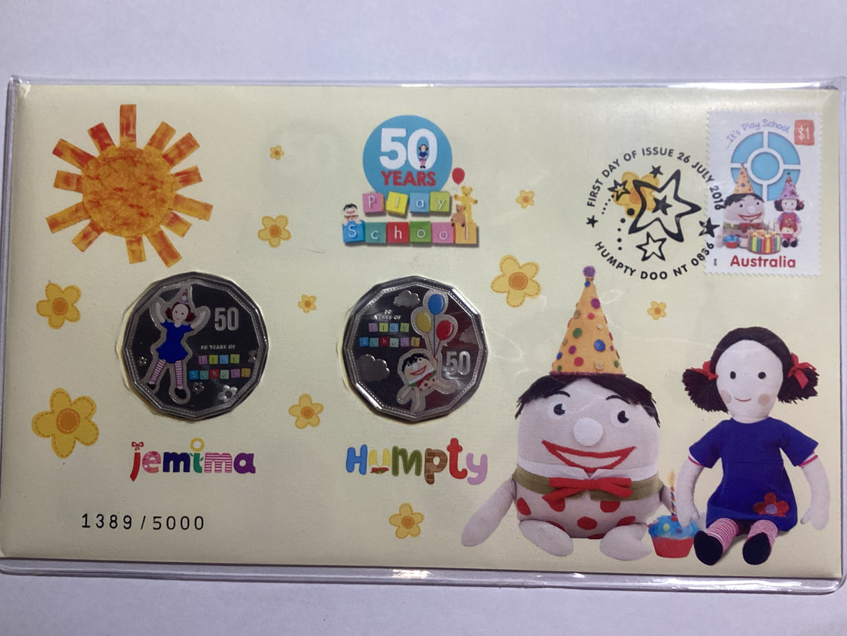 2016 50c Dual Coin PNC. Play School. Jemima and Humpty.