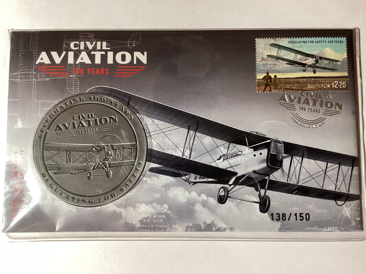2020 100 Years of Civil Aviation PMC. Impressions Release. 150 Made.
