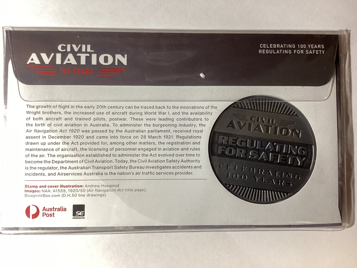 2020 100 Years of Civil Aviation PMC. Impressions Release. 150 Made.