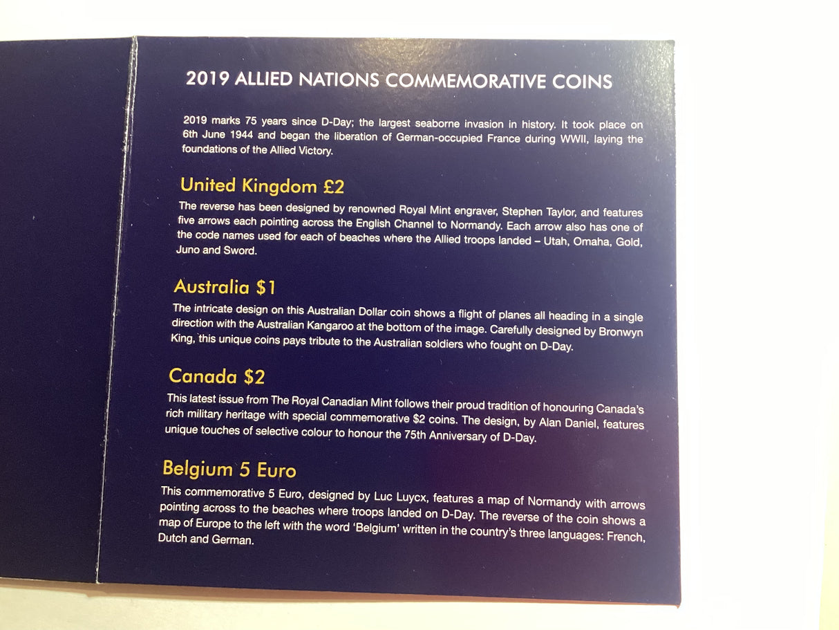 2019 75th Anniversary of D-Day Commemorative Coin Pack.