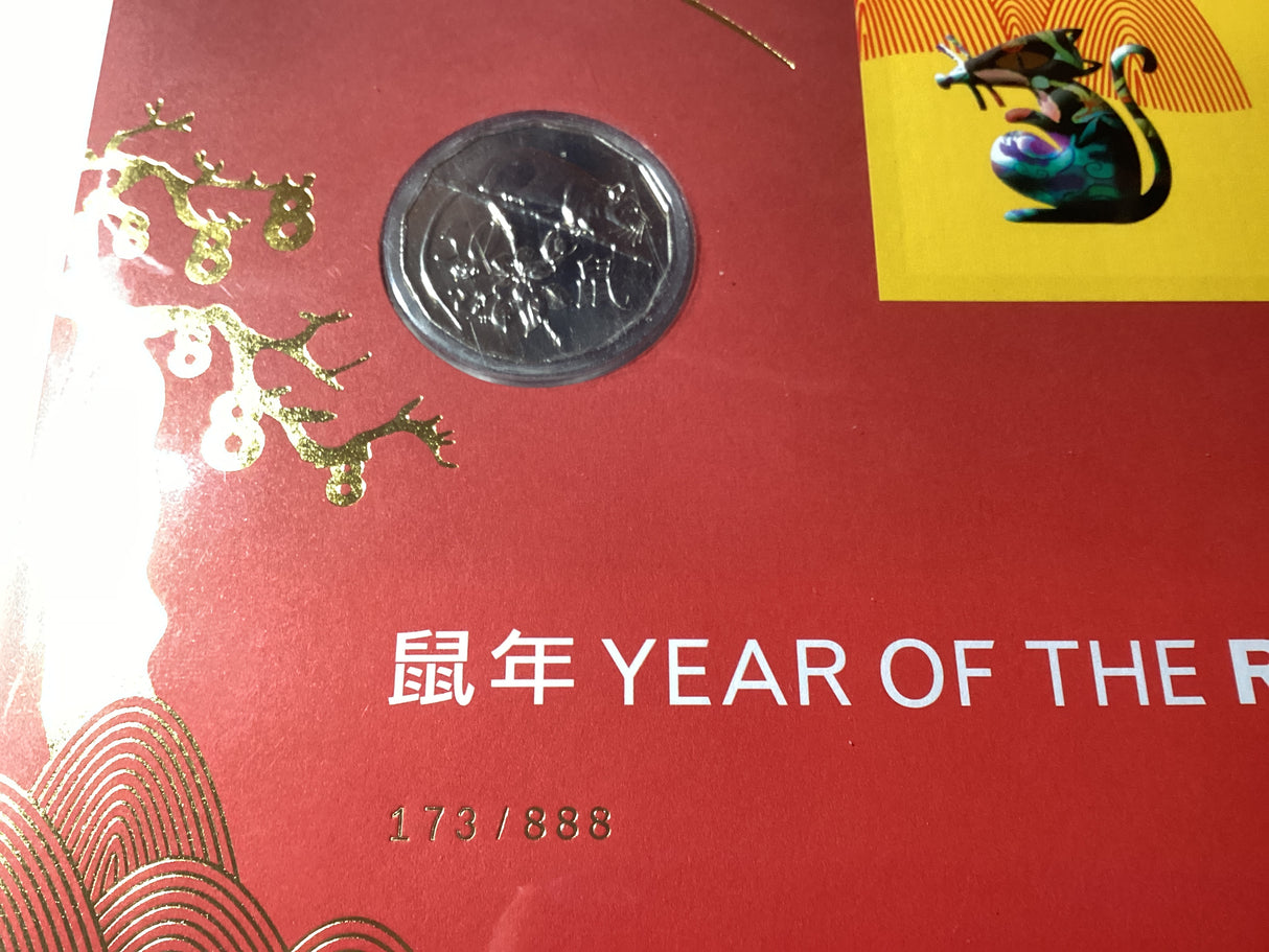 2019 Year of the Rat 50c Impression PNC release. 888 made.