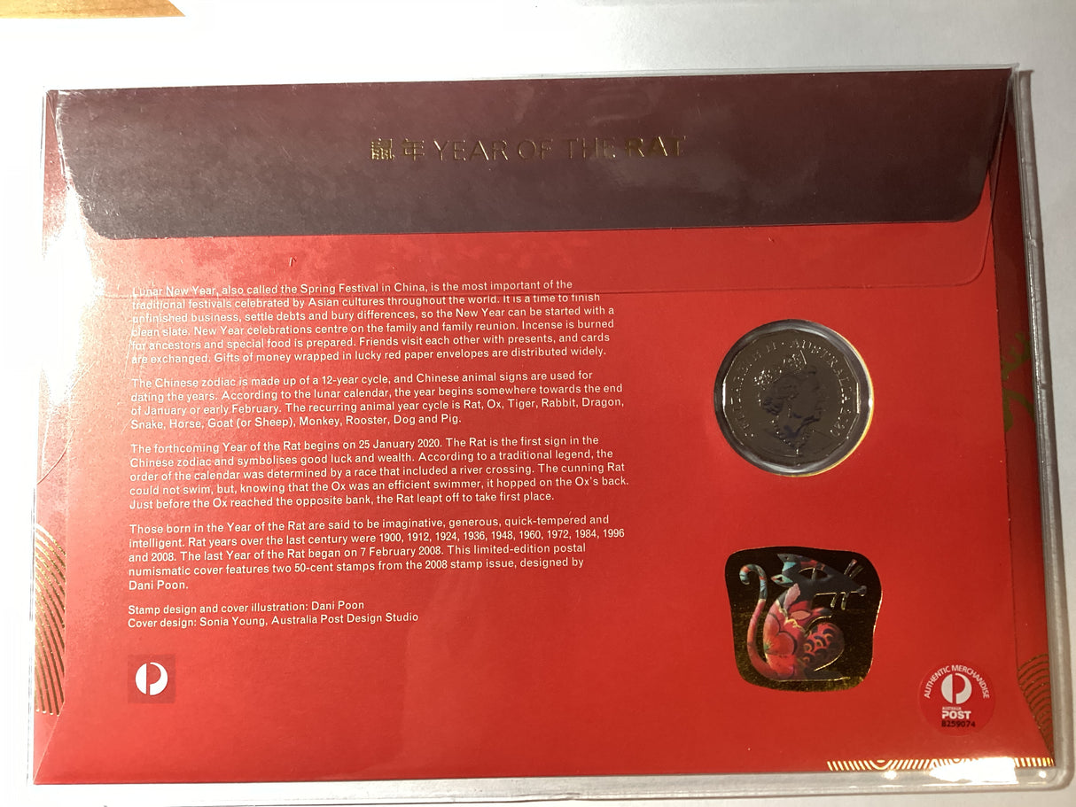 2019 Year of the Rat 50c Impression PNC release. 888 made.