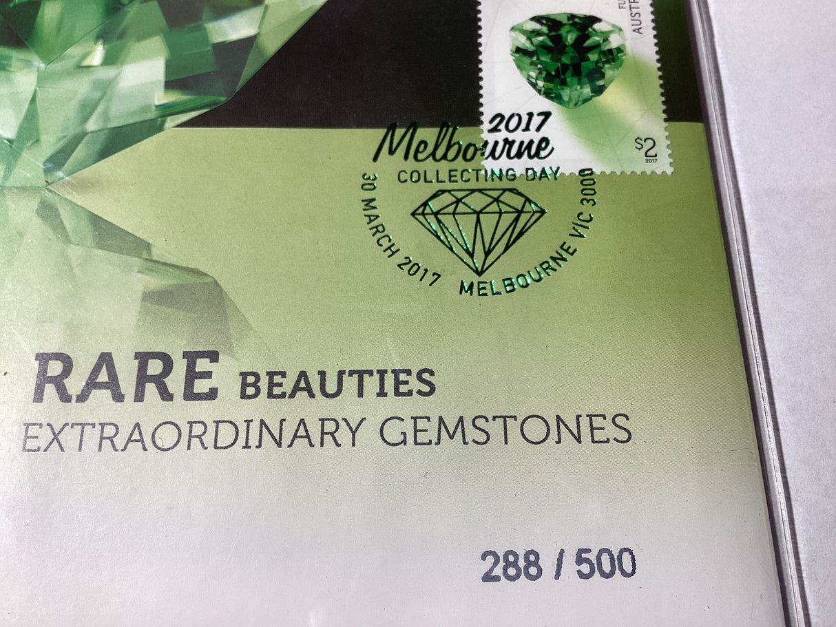 2017 Rare Beauties Extraordinary Gemstones. Melbourne International Stamp Exhibition. 500 made.