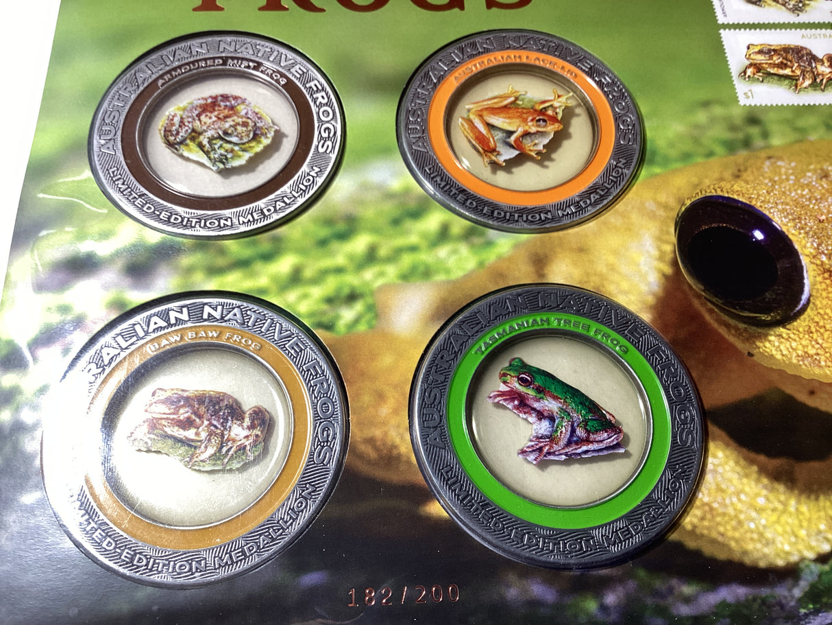 2018 Four Medallion PMC Set. Frogs. Impressions Release. 200 Made.