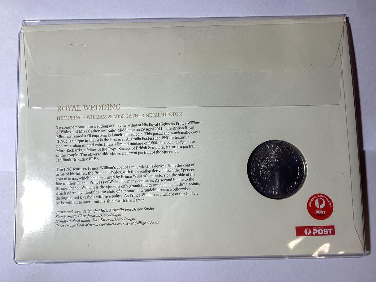 2011 Royal Wedding. HRH Prince William and Miss Catherine Middletown. 5 pounds. 2500 made.