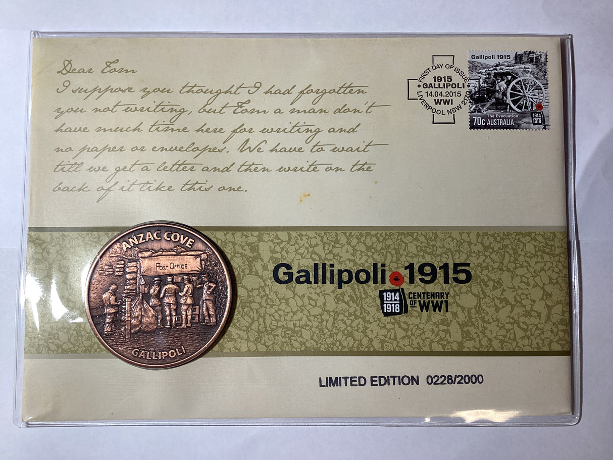 2015 Gallipoli Centenary of World War 1 Medallion PMC. 2000 Made.