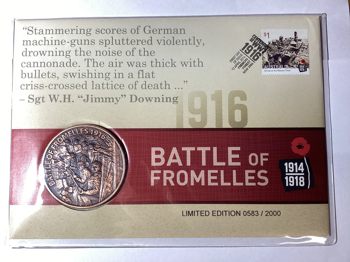 2017 Battle of Fromelles Centenary. Medallion PMC. 2000 Made.