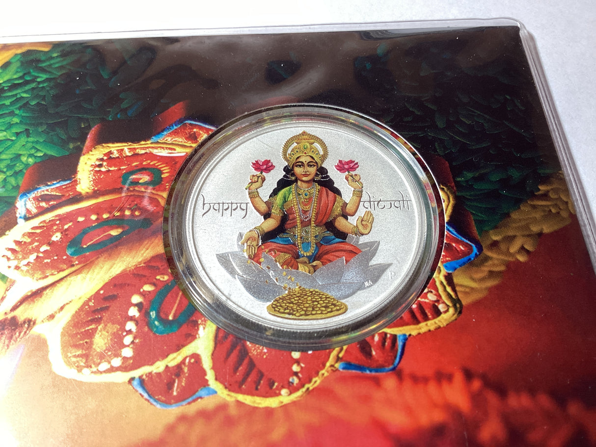 2017 Happy Diwali 1oz Silver PNC. Impressions Release. 120 Made.