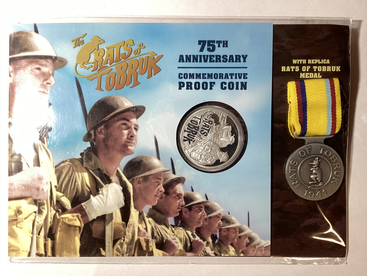 2016 Rats of Tobruk 75th Anniversary Commemorative Proof Coin. Downies.
