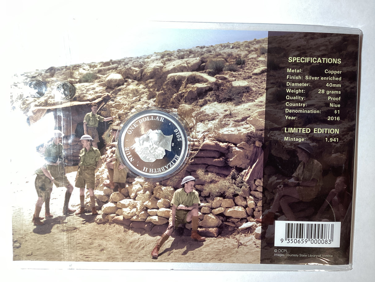 2016 Rats of Tobruk 75th Anniversary Commemorative Proof Coin. Downies.
