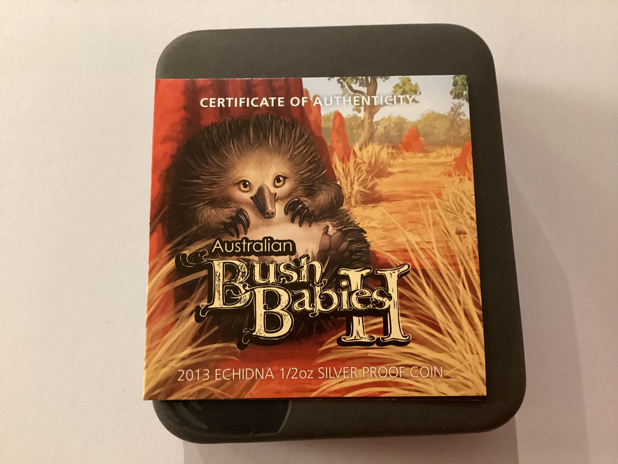 2013 Australian Bush Babies II. Echidna. 1/2 Ounce Silver Proof Coin.