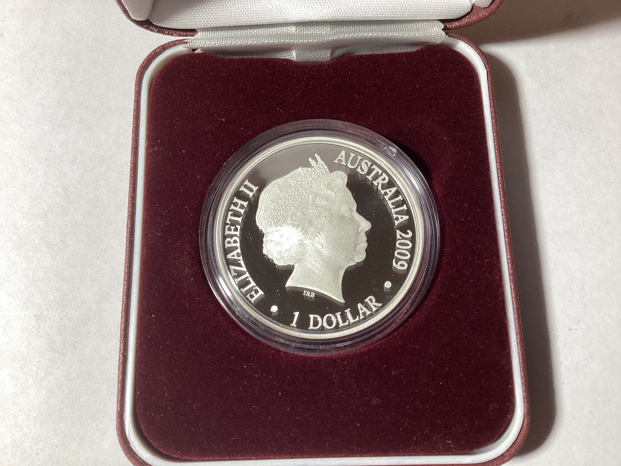 2009 Kangaroo At Sunset 1oz Silver Proof Coin. F12 Privy Mark.