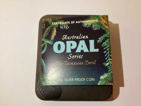 2014 $1 Australian Opal Series. The Tasmanian Devil Silver Proof Coin.