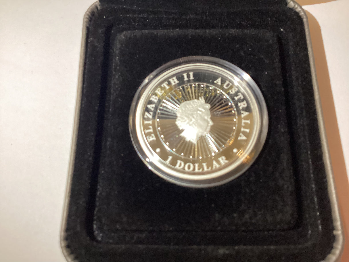 2014 $1 Australian Opal Series. The Tasmanian Devil Silver Proof Coin.