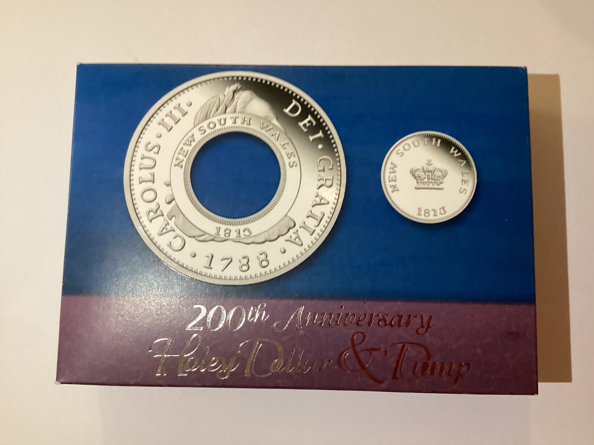 2013 Two Coin Silver Proof Set. 200th Anniversary Holey Dollar and Dump.
