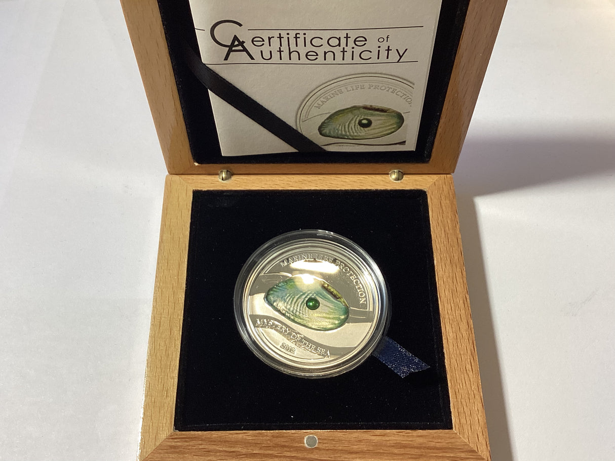 2012 5 Dollars. Mystery of the Sea. Marine Life Protection. Silver Proof Coin.