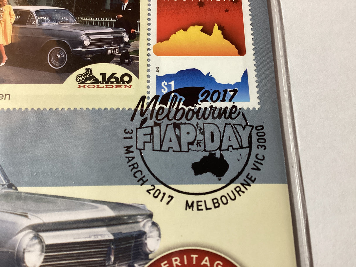 2017 50c PNC 160 Years of Holden. 1963 EH Holden. Melbourne International Stamp Show. Day 2. 1000 Made.