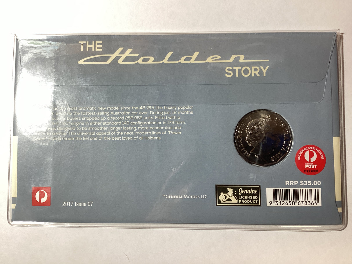 2017 50c PNC 160 Years of Holden. 1963 EH Holden. Melbourne International Stamp Show. Day 2. 1000 Made.