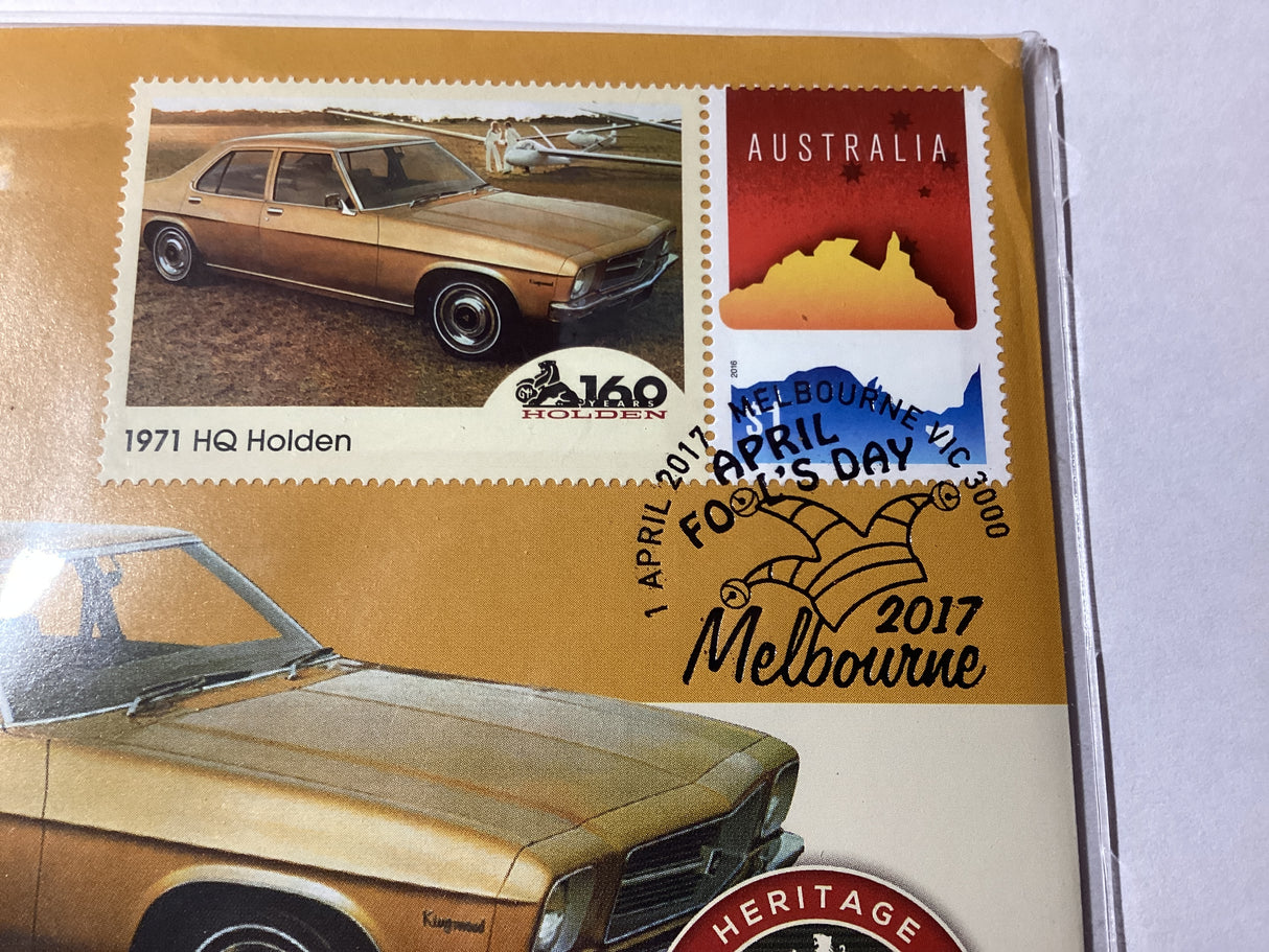 2017 50c PNC 160 Years of Holden. 1971 HQ Holden Kingswood. Melbourne International Stamp Show. Day 3. 1000 Made.