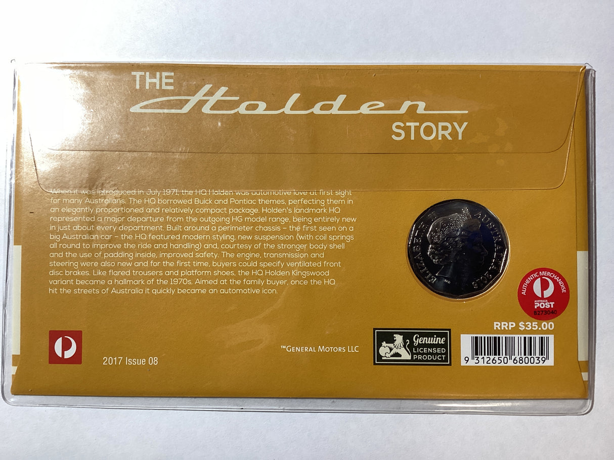 2017 50c PNC 160 Years of Holden. 1971 HQ Holden Kingswood. Melbourne International Stamp Show. Day 3. 1000 Made.