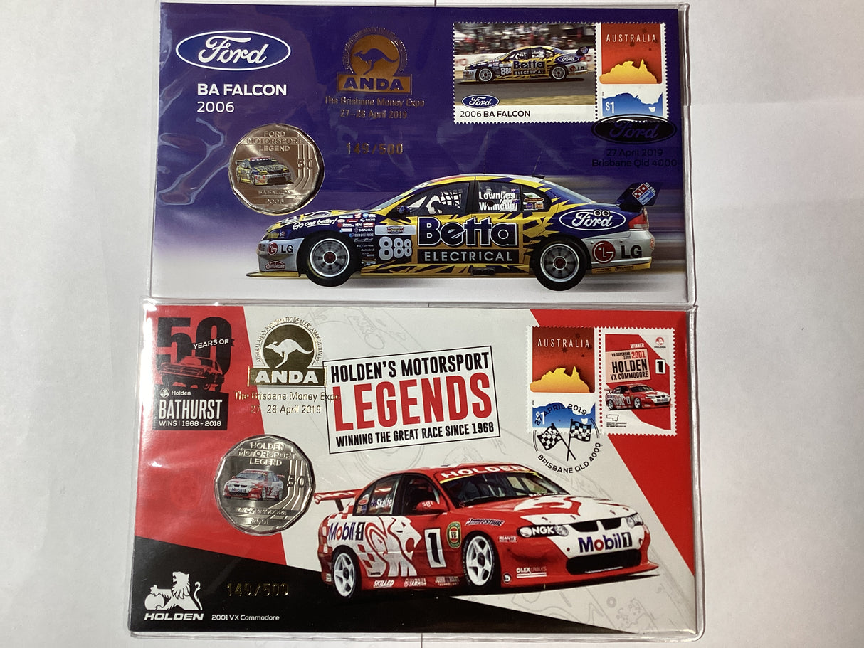 2019 PNC ANDA Brisbane Money Expo Pair. BA Falcon 2006/2001 VX Commodore. 500 Made.