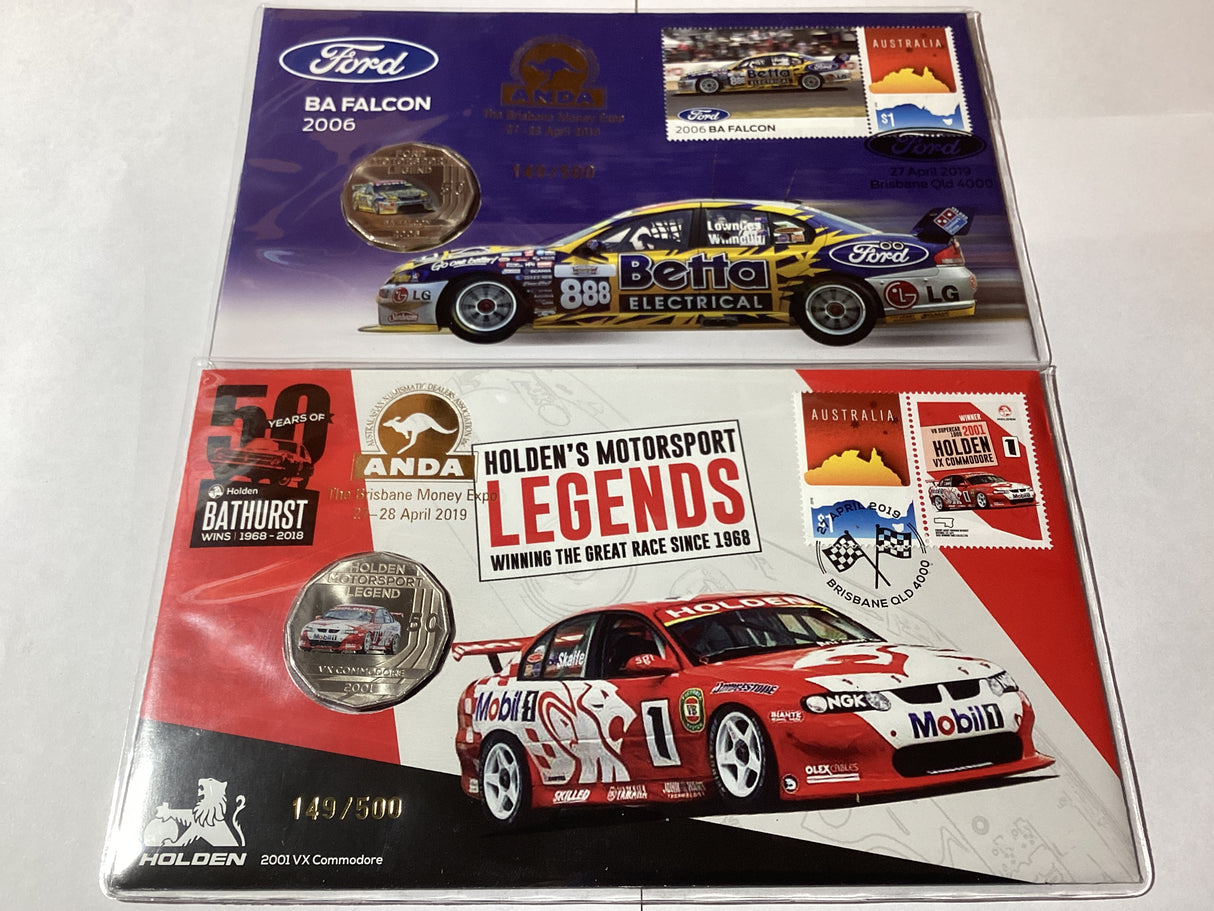 2019 PNC ANDA Brisbane Money Expo Pair. BA Falcon 2006/2001 VX Commodore. 500 Made.