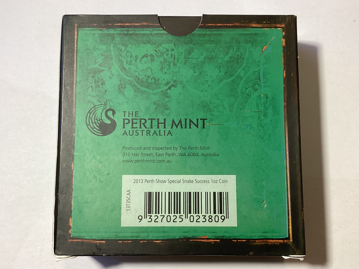 2013 $1 Silver Proof Coin. Lunar Good Fortune and Success. Perth ANDA Show Release.