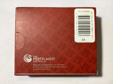 2011 Australian Lunar Silver Coin Series III. Year of the Rabbit. 1oz Silver Proof Coin.