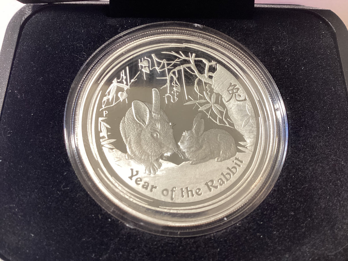 2011 Australian Lunar Silver Coin Series III. Year of the Rabbit. 1oz Silver Proof Coin.