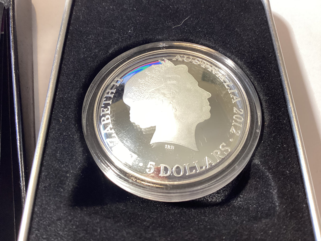 2012 $5 Silver Proof Domed Coin. Southern Skies. Crux.