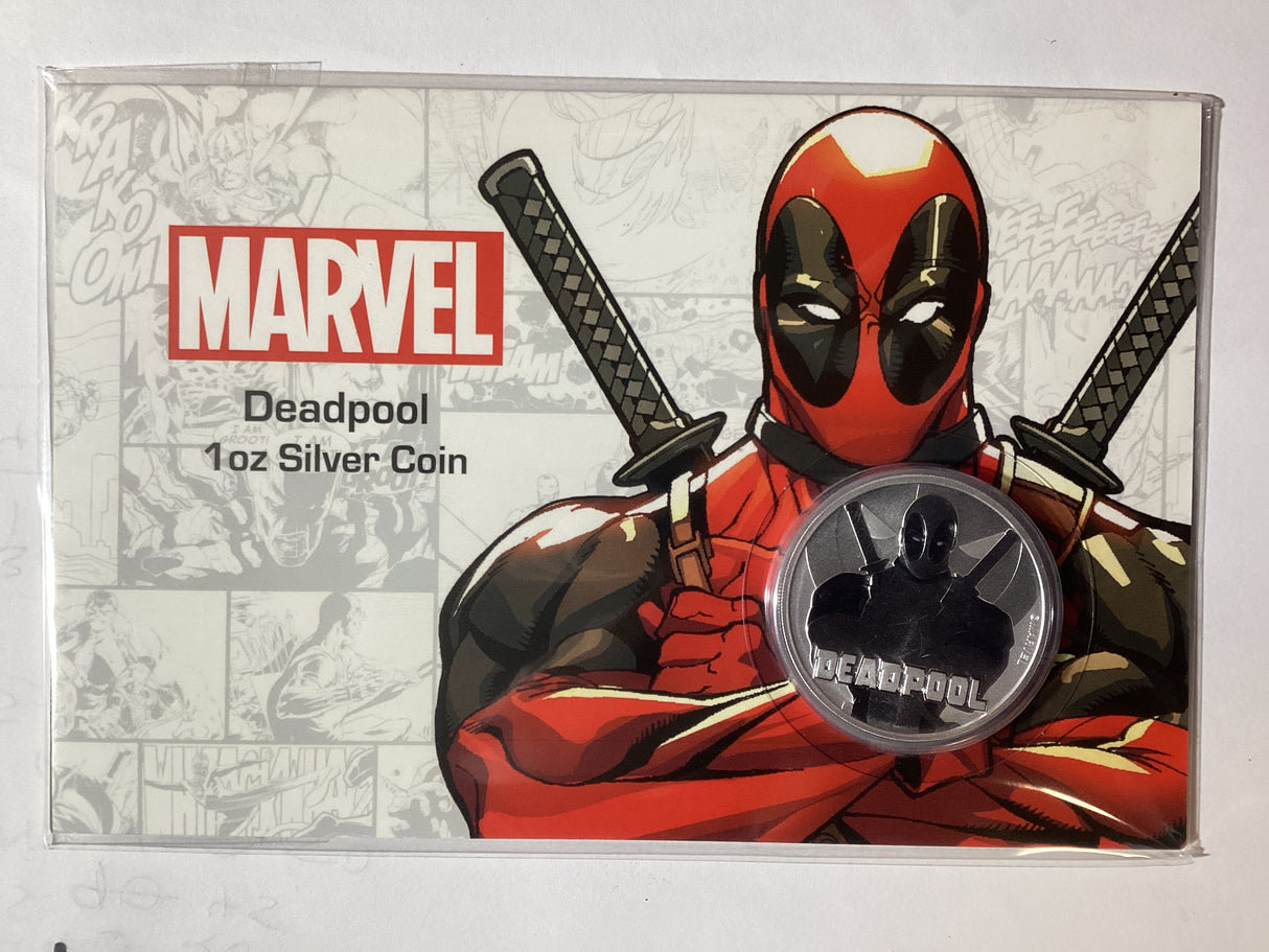 2018 $1 1oz Silver Coin. Marvel. Deadpool.