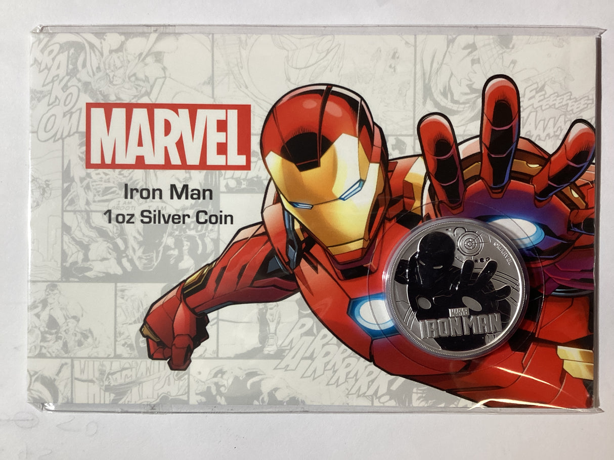 2018 $1 1oz Silver Coin. Marvel. Iron Man.