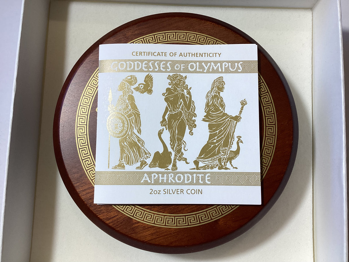 2015 $2 Goddesses of Olympus. Aphrodite. 2oz Silver Proof Coin.