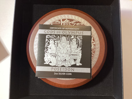 2014 $2 Gods of Olympus. Poseidon. 2oz Silver Proof Coin.