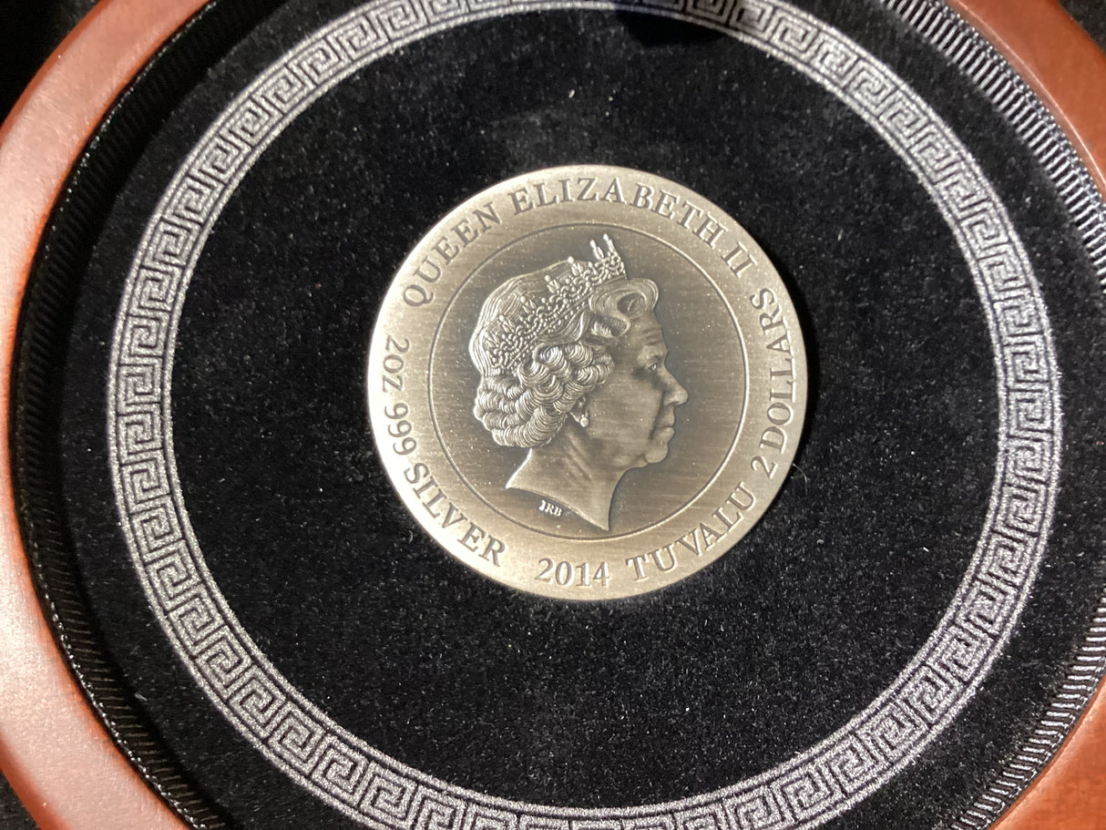 2014 $2 Gods of Olympus. Poseidon. 2oz Silver Proof Coin.