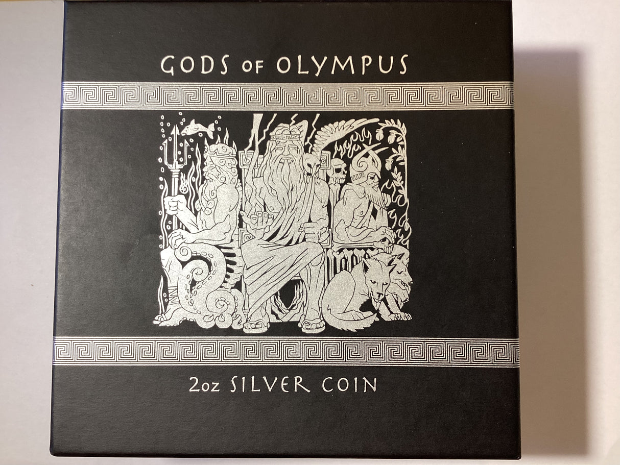 2014 $2 Gods of Olympus. Zeus. 2oz Silver Proof Coin.