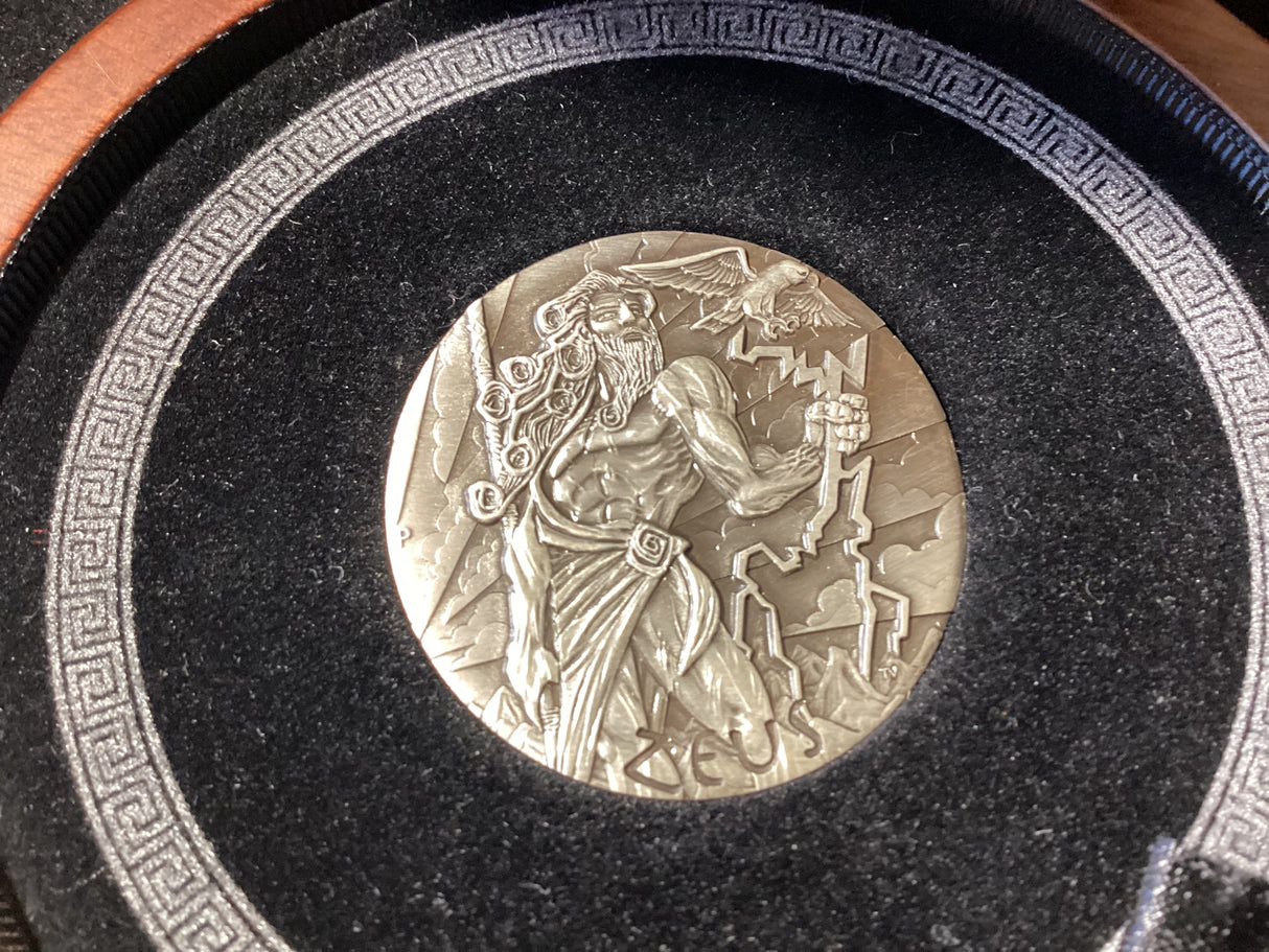 2014 $2 Gods of Olympus. Zeus. 2oz Silver Proof Coin.