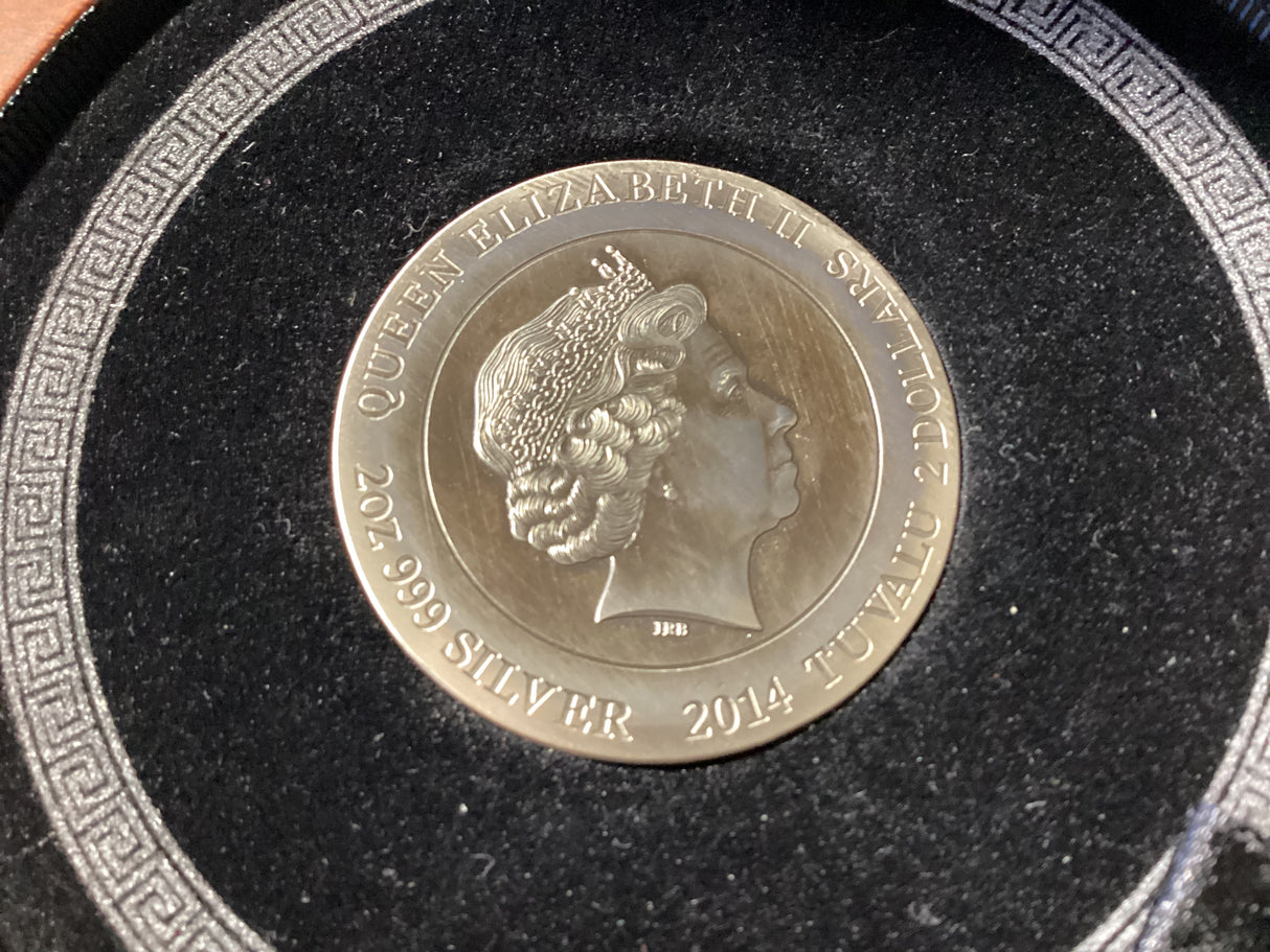 2014 $2 Gods of Olympus. Zeus. 2oz Silver Proof Coin.