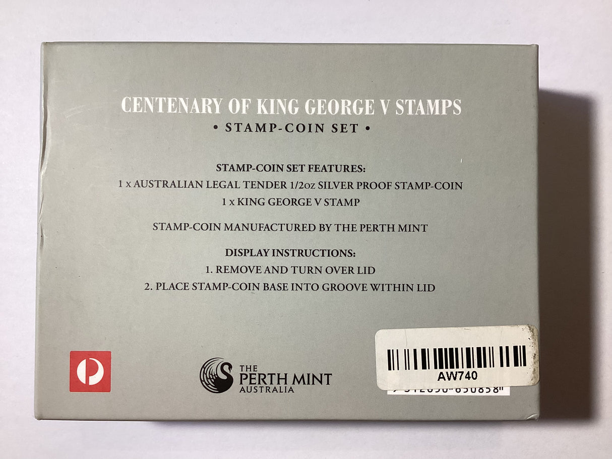2014 King George V Centenary of Stamps. Stamp and Coin Set.