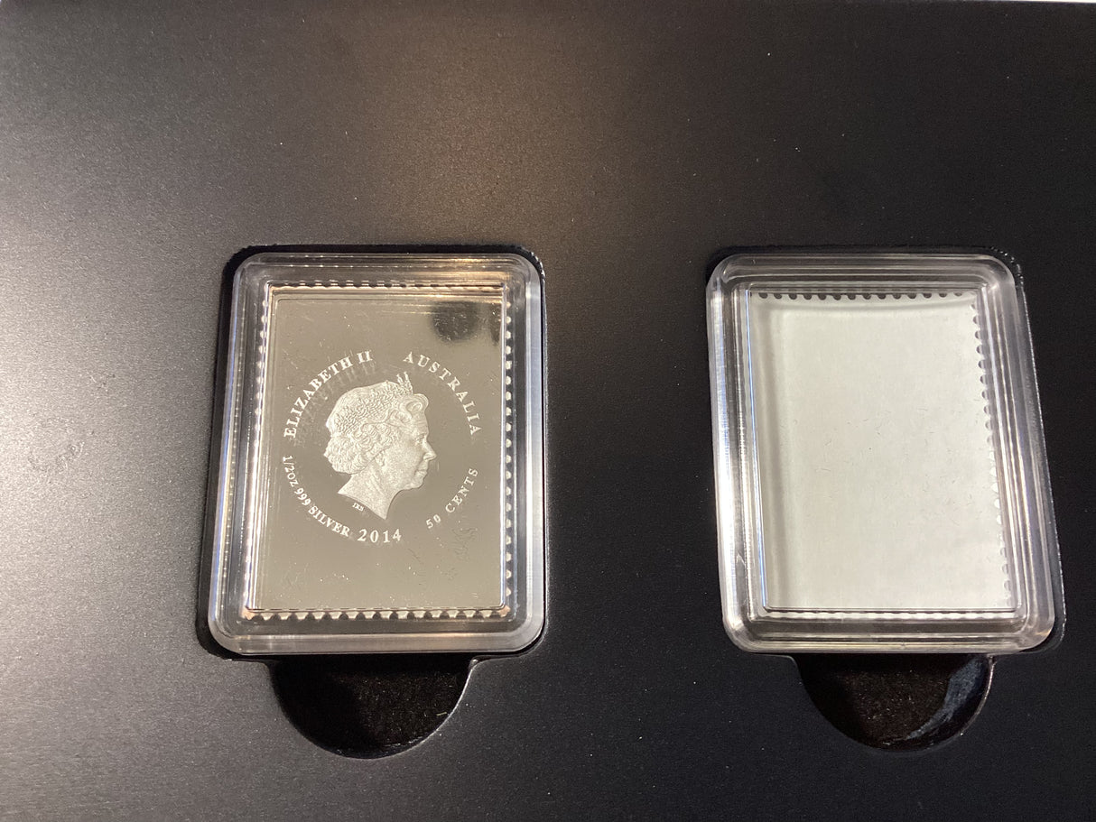 2014 King George V Centenary of Stamps. Stamp and Coin Set.