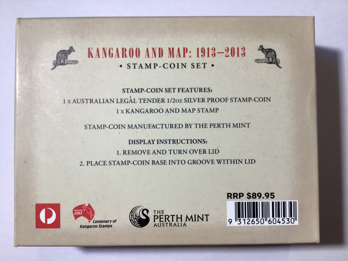 2013 Colonial Heritage. Kangaroo and Map 1913-2013 Stamp and Coin set.