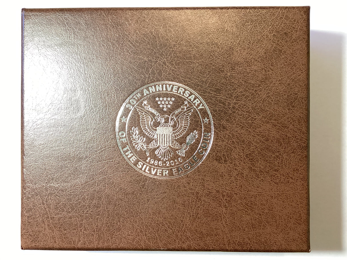 2016 30th Anniversary of the Silver Eagle Coin. Most Famous Bullion Coin Bar Series. 2oz Silver Bar with 1oz Silver Coin.