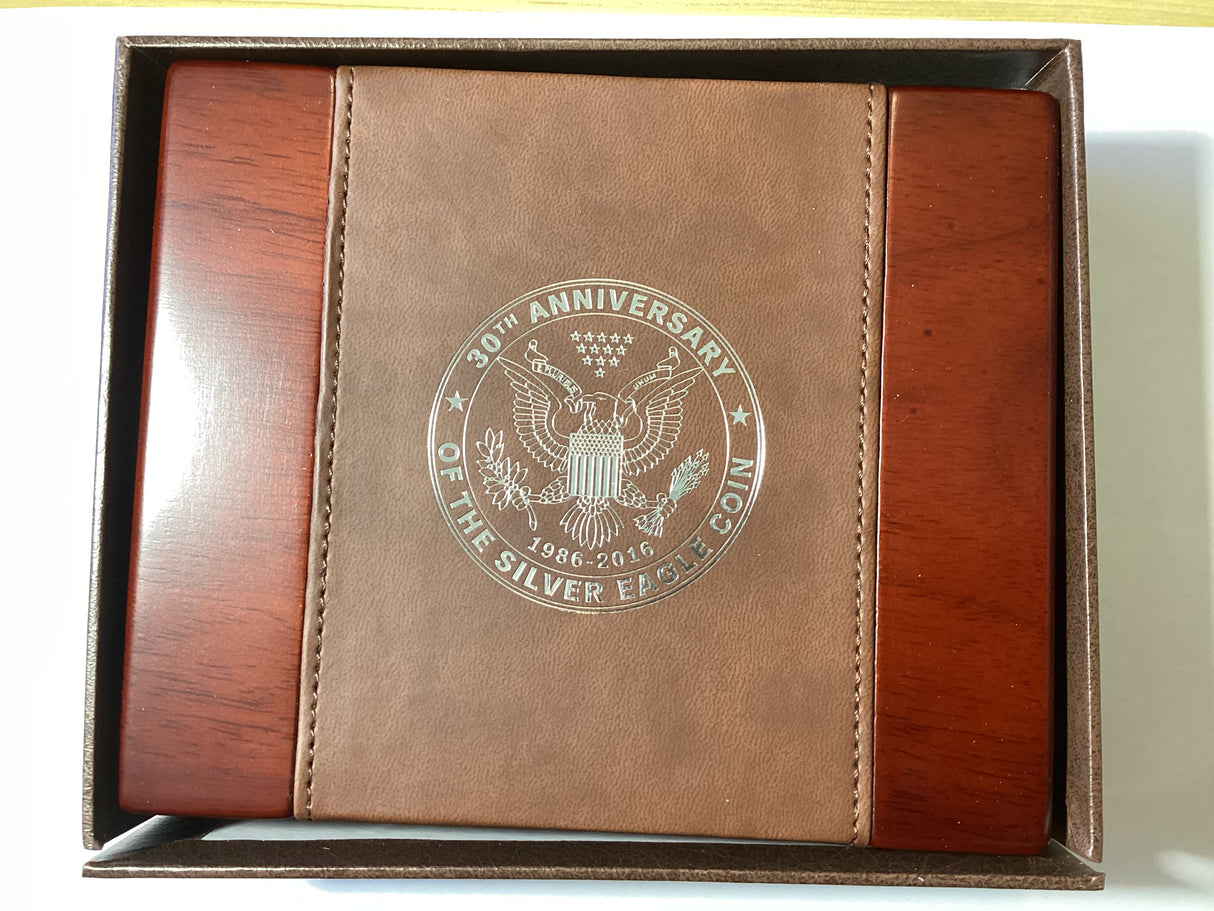 2016 30th Anniversary of the Silver Eagle Coin. Most Famous Bullion Coin Bar Series. 2oz Silver Bar with 1oz Silver Coin.