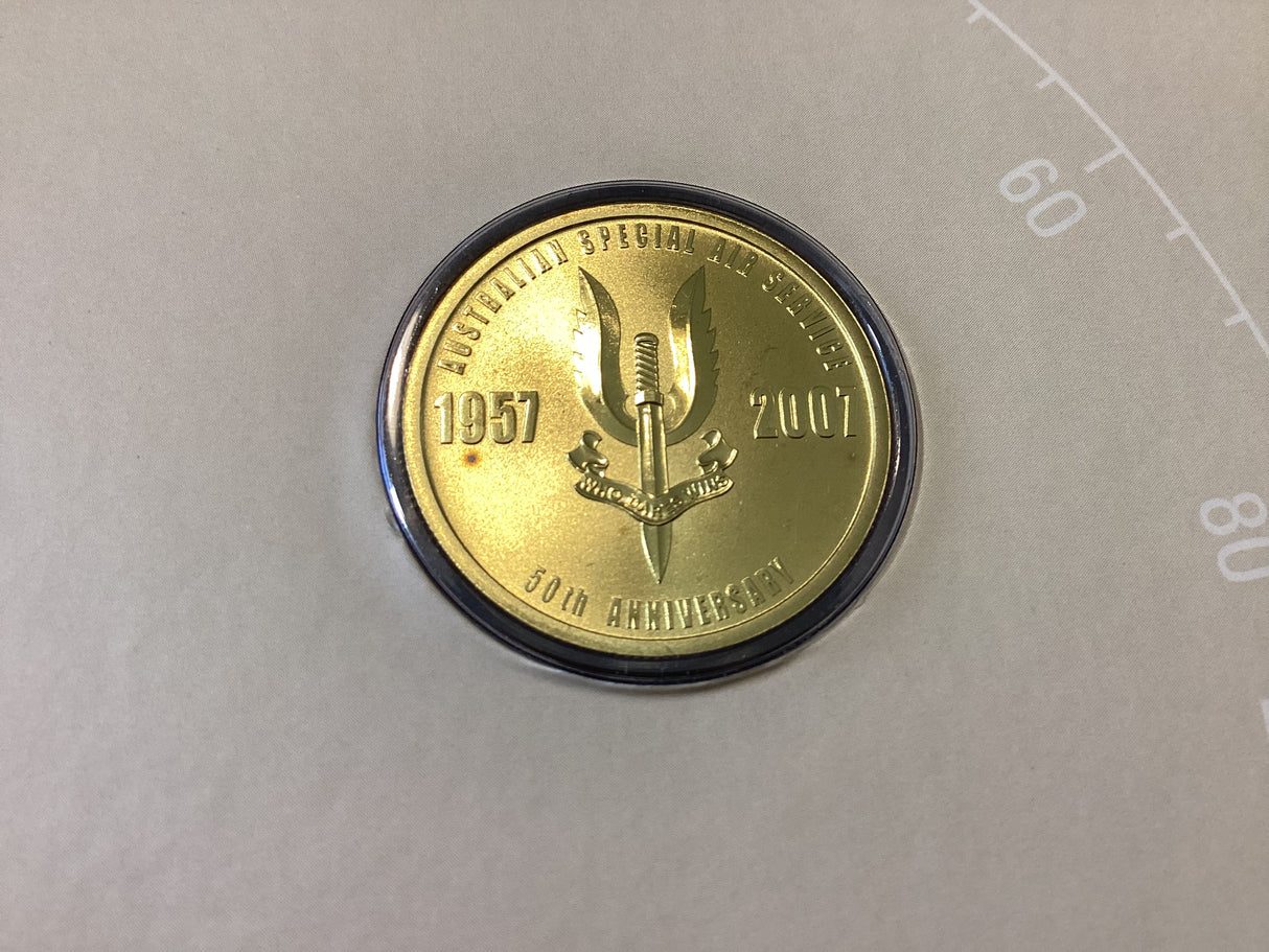 2007 Special Air Services 50th Anniversary. Coin and Stamp Presentation Folder. 2000 made.