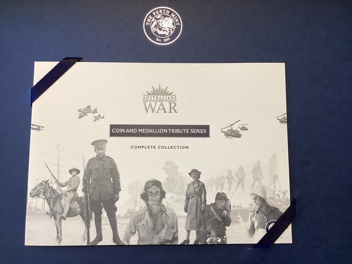 2003. Australians At War. Coin and Medallion Tribute Series Complete Collection. 5 x 2oz Coins and 5 x 1oz Medallions.